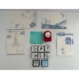 Disney Mickey Minnie Mouse Donald Duck Stamps & Mickey Craft Punch w/ Note Cards